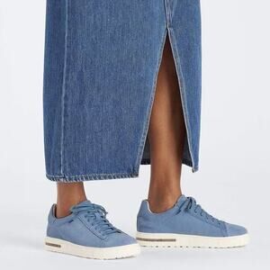 Birkenstock Bend Low Shoes Women's Size 39 8-8.5 Elemental Blue Suede Sneakers